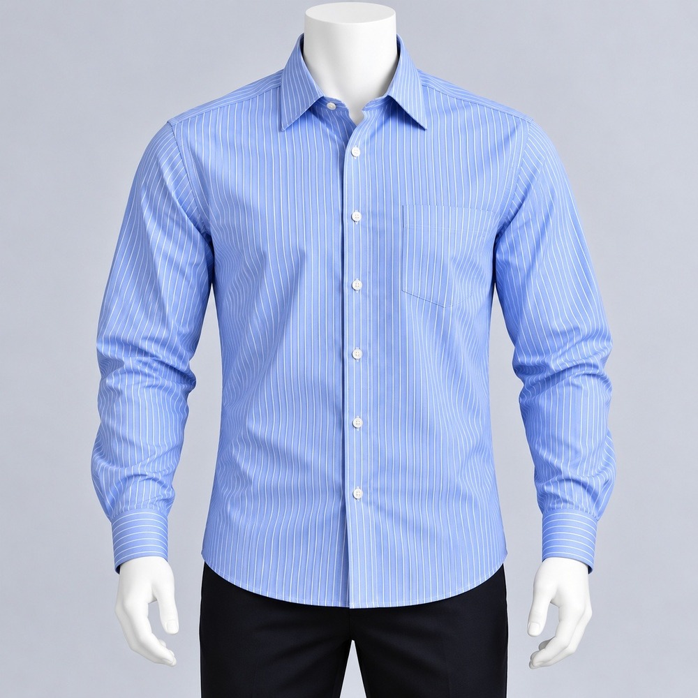 Arrow Dress Shirt Mens XL Blue Striped Fitted Long Sleeve Button Down